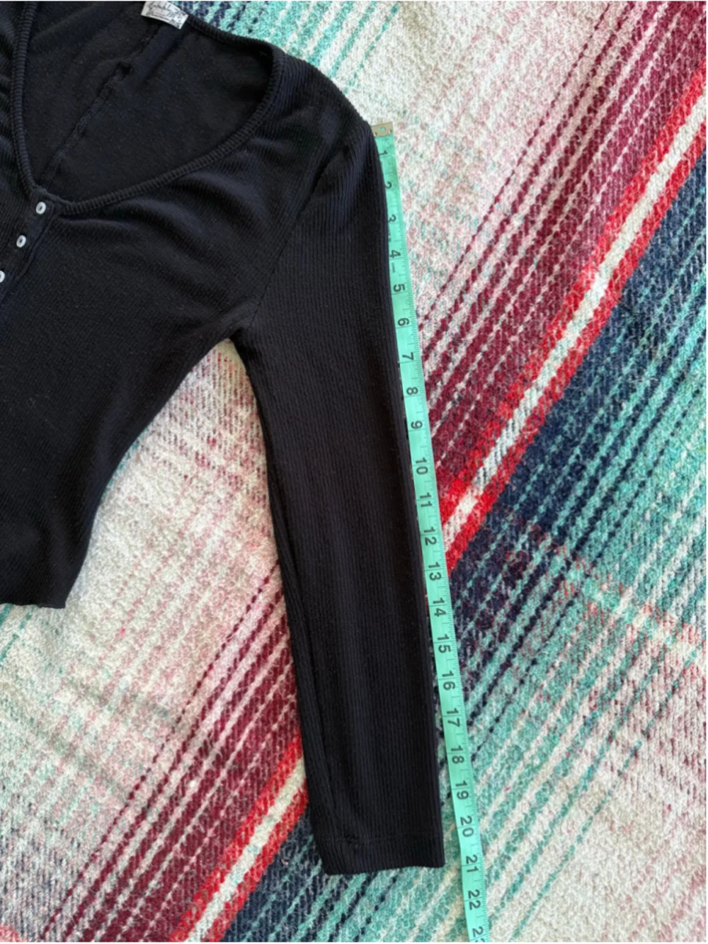 Free People Intimately Black Henley Top XS